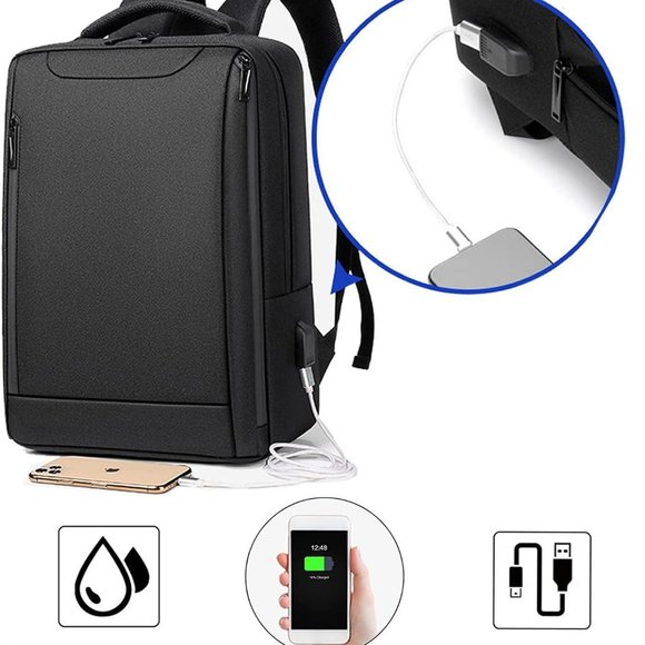 Luxury mens waterproof business Computer usb school backpack bags(1 BackPack Bag - Picture 2 of 13